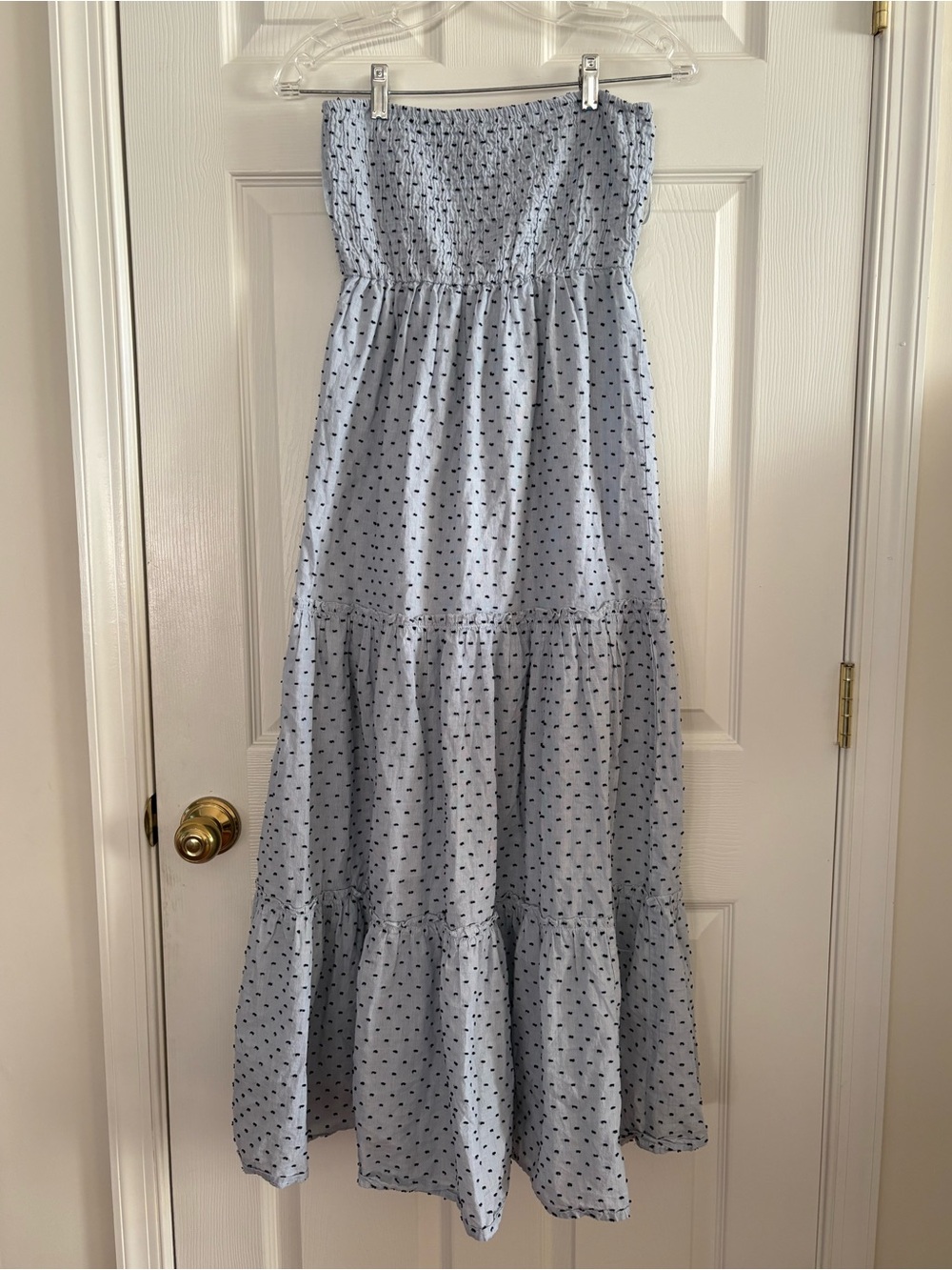 Light Blue Strapless Maxi Dress